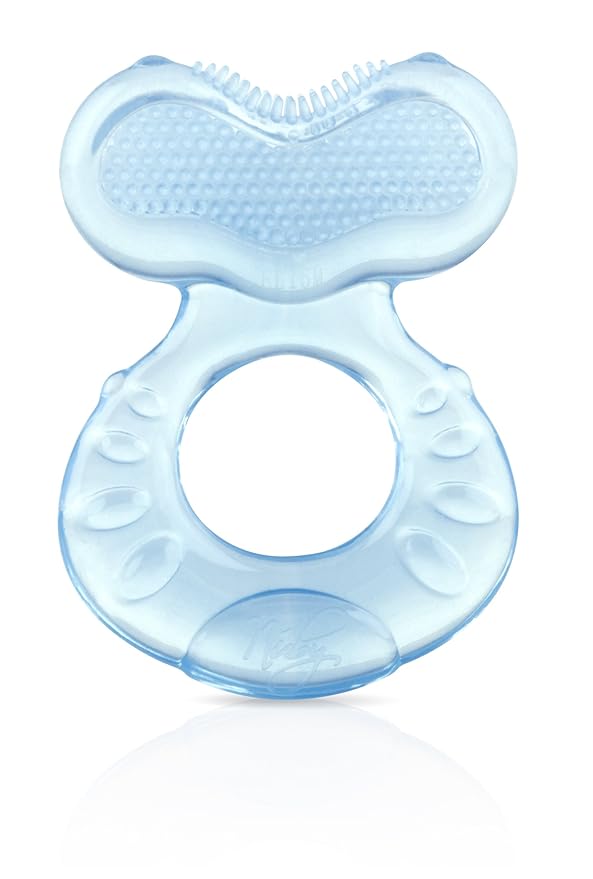 Nuby Silicone Teethe-EEZ Teether with Bristles, Includes Hygienic Case