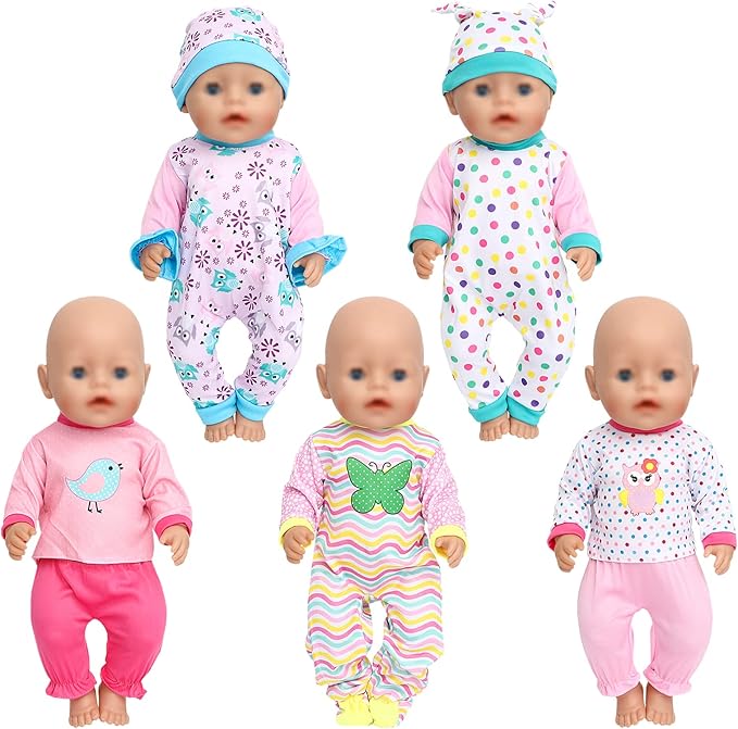 SOTOGO 5 Sets 18 Inch Doll Clothes Doll Outfits Doll 18 Inch