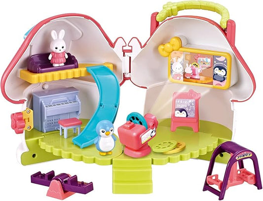 haomsj Doll Houses for Little Girls Toddler , 14PCS Pockets Playsets for Girls