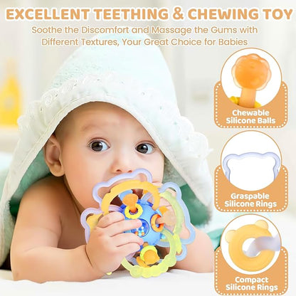 Orzbow Sensory Teething Toys for Babies, Baby Montessori Toys 3-6-12-18 Months