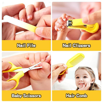 Baby Grooming Kit for Boys Girls Safety Newborn Nursery Essentials Grooming Set Gift for First-time Parents, Yellow 25 in 1