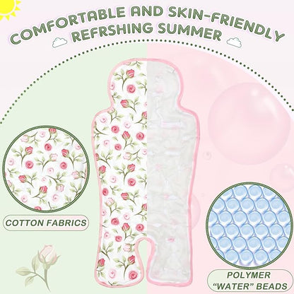 Qunclay 2 Pcs Gel Car Seat Cooler Pad for Baby Cooling Pad for Stroller Breathable Universal Car Cooler Mat Multifunctional Baby Stroller Seat Liner Cushion Chair(Flower)
