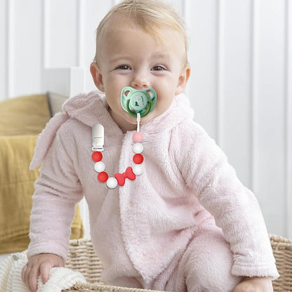 Silicone Pacifier Clip, 2 Pack Pacifier Holder for Boys and Girls