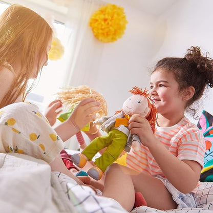 HABA Soley 12" Soft Doll with Red Hair, Embroidered Face, Removable Pants and Jacket - Machine Washable for Ages 18 Months +