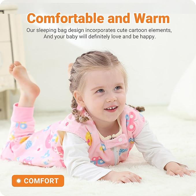 Infant Toddler Sleeping Bag, Baby Sleeping Sack Sleeveless 4 Season 1-3T, Owl