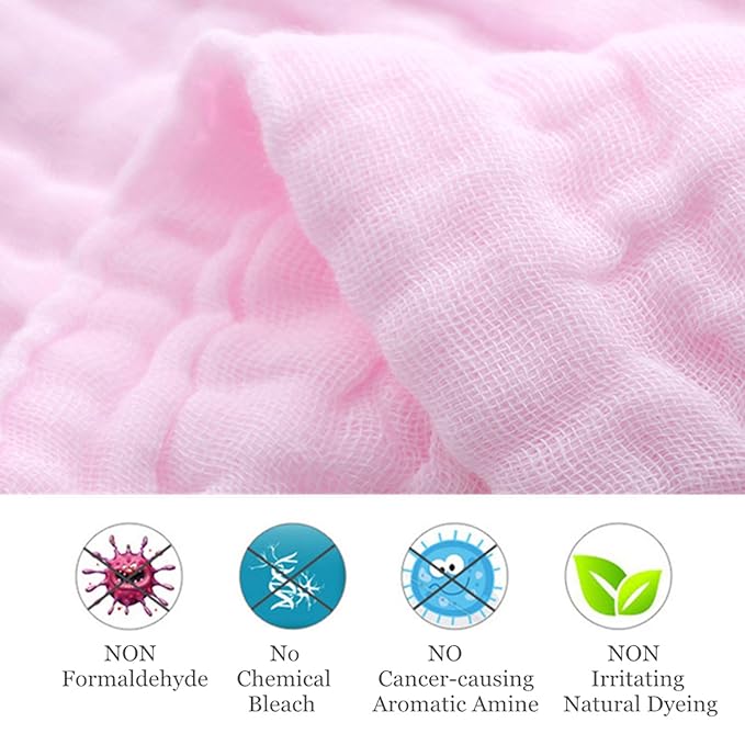 MUKIN Baby Washcloths - Natural Cotton Baby Wipes 10 Pack 12x12 inches