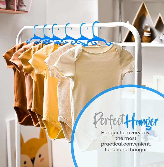 Utopia Home 40 Pack Kids Hangers - 11.5 Inch Plastic Baby Hangers for Closet - Childrens Hanger for Clothes & Infant Hanger for Closet - (Blue)