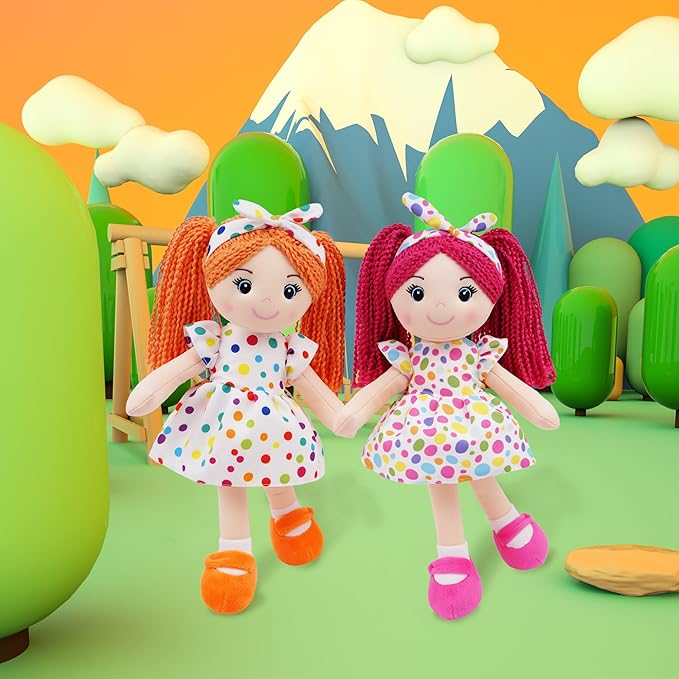 June Garden 14" Snuggle Cuties Bella - Soft Cuddly Plush Doll Gift for Girls