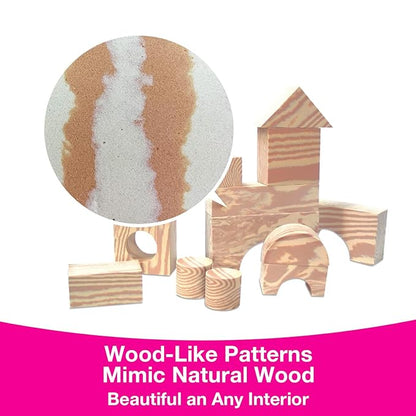 Edushape Wood-Like Soft Baby Blocks for Toddlers 1-3, 32 Pieces Big Size - Edu-Blocks Soft Blocks Foam Blocks
