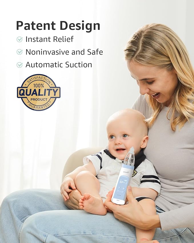 GROWNSY Nasal Aspirator for Baby, Electric Nose Aspirator for Toddler 3 Silicone
