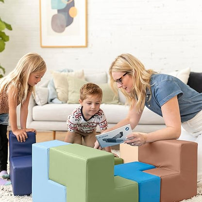 ECR4Kids SoftZone Brainy Building Blocks, Foam Puzzle 7-Piece