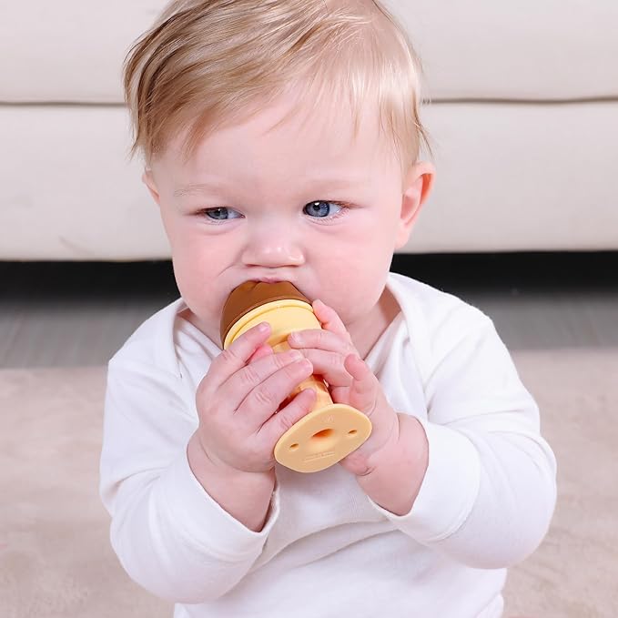 Smily Mia Freezer Teether for Babies 12-18Months,Freezable Ice Cream Toy for 6-12Months Babies 3-6Months for