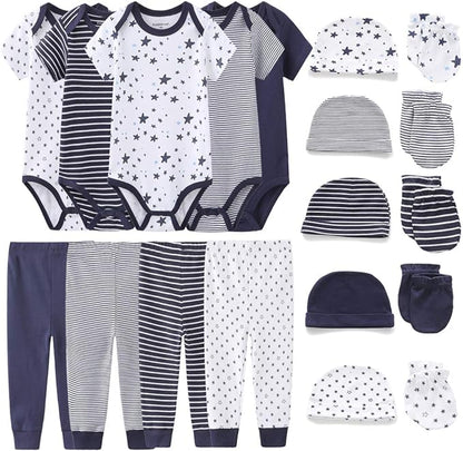 Kiddiezoom Unisex Baby Layette Essentials Giftset Clothing Set 19-Piece For Newborn Baby