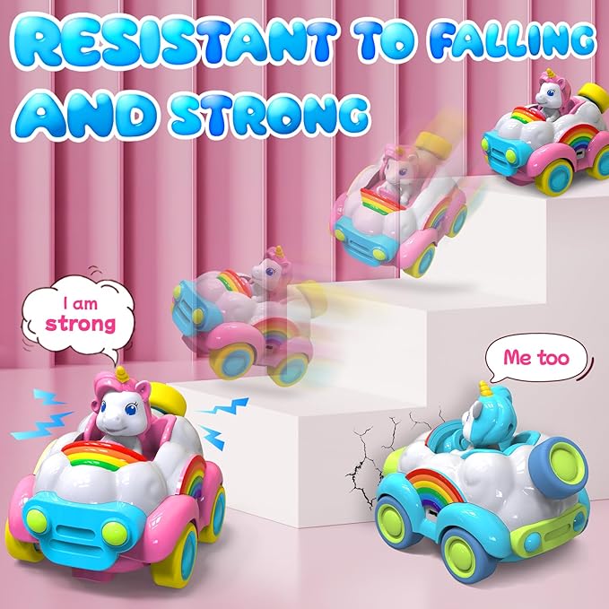 HopeRock Unicorn Toys Remote Control Cars,Toys for Ages 2-4 2 Year 2 Pack 2 3 4 5 6 Year