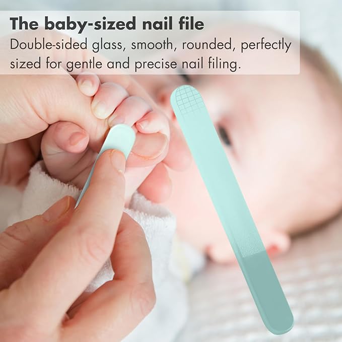 Baby Nail Kit, 4-in-1 Baby Nail Care Set with Cute Case, Baby Nail Clipper, Scissor, Nail File & Tweezer, Baby Manicure Kit and Pedicure kit for Newborn, Infant, Toddler, Kids-Owl Blue