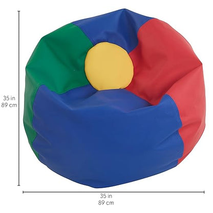 Factory Direct Partners 10478-AS SoftScape Classic 35" Junior Bean Bag Chair, Furniture for Kids, Libraries or Home - Assorted