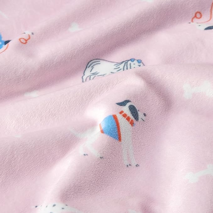 DaysU Silky Micro Soft Plush Baby Blankets for Girls with Print Animal Pattern and Soothing Raised Dots, Double Layer Bed Throws for Baby Crib 30x40 Inches