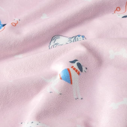 DaysU Silky Micro Soft Plush Baby Blankets for Girls with Print Animal Pattern and Soothing Raised Dots, Double Layer Bed Throws for Baby Crib 30x40 Inches