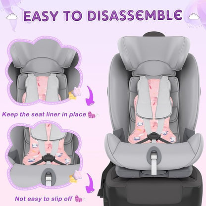 Pinkunn Gel Car Seat Baby Cooling Pad for Summer Breathable Stroller Cooler Pad Multifunctional Carseat Cooling Mat for Baby Child Dining Chair Safety Seat Stroller(Pink,Rabbit)