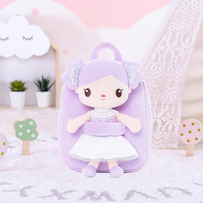 Gloveleya Toddler Backpack Kids Backpack with Candy Purple Doll 9"