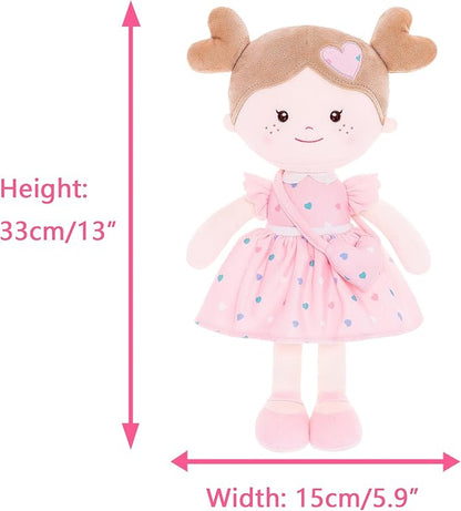 Onetoo First Baby Doll Plush Rag Doll Soft Baby Doll 14"