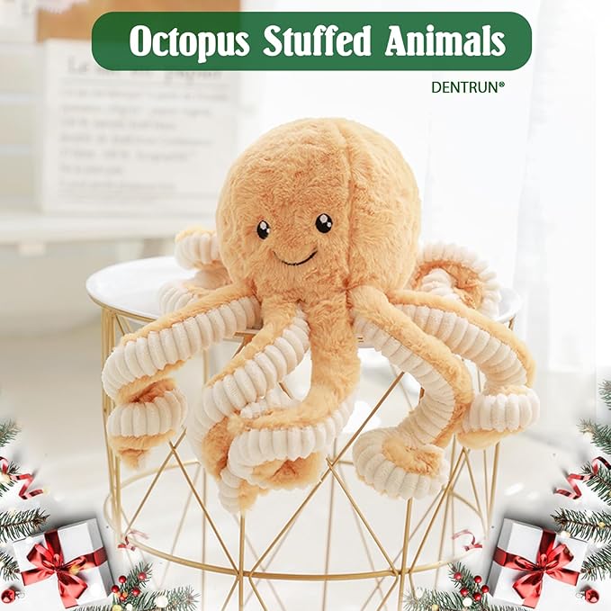DENTRUN Octopus Stuffed Animals, Giant Octopus Plush Doll Play Toys for Kids Girls Boys Adults Birthday Xmas Halloween Present Stuffed Sea Animals Plushie 7/16/24/32 Inches, 5 Colors