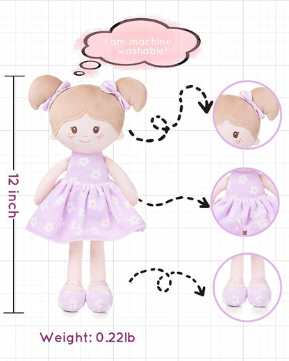 Soft Baby Doll Toys (12''), My First Baby Rag Doll for 1 Year-Old Girl Birthday Gift
