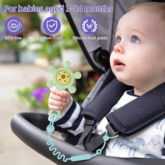 Chuya Toy Straps for Baby 3 Pcs,Silicone Baby Pacifier Holder