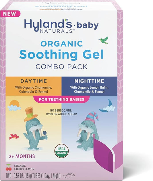 Hyland's Baby - Organic Day/Night Soothing Gel Combo Pack, Natural Relief of Oral Discomfort 2 Months 1.06 Ounce (2 Tubes 0.53 oz.)