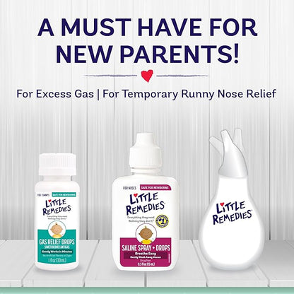 Little Remedies, New Baby Essentials Kit, 6 Newborn Essentials, Saline Nasal Spray, Gas Relief Drops, Gripe Water, Fever Reliever, & Diaper Ointment