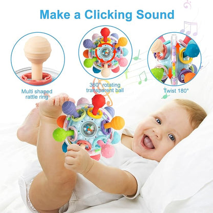 TOHIBEE Baby Montessori Sensory Toys for 0-6 6-12 Months, Food Grade Teething Toys for Babies 0 3 6 9 12 18 Months 1 2