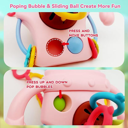 Montessori Toys for Baby，Food Grade Silicone Pull String and Pacifier