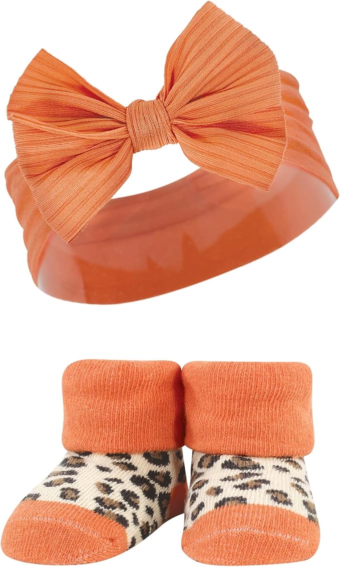 Hudson Baby Girl's Headband and Socks Giftset
