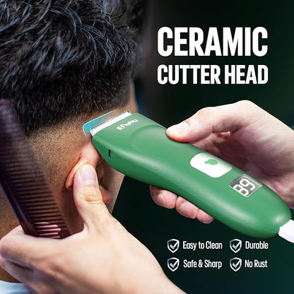 ENSSU Baby Hair Clippers, Cordless Hair Clipper for Kids with LED Display, Baby Hair Cutting Kit with Skin-Safe Blade, Waterproof Hair Trimmer for Children/Toddler, Rechargeable& an Hour Quick Charger