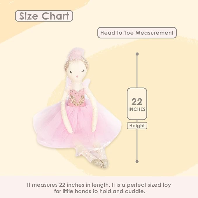 Mon Ami Swan Princess Ballerina Doll - 22", Soft Elegant Plush Doll for Little Girls