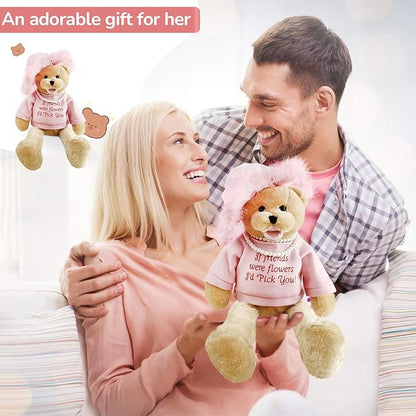 Houwsbaby 20'' Pink Musical Teddy Bear Stuffed Animal,Singing Plush Toy with Shaking Head