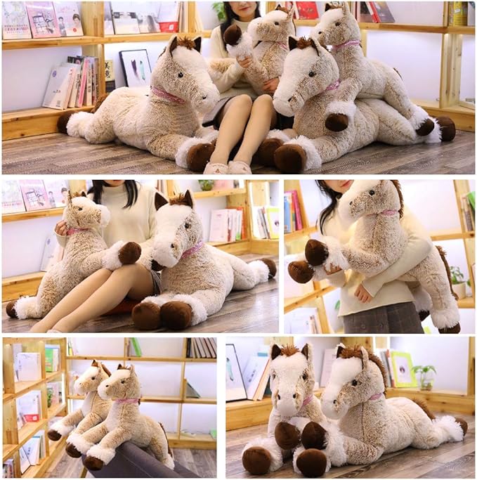 Large Horse Stuffed Animal Plush Toy,Giant Pony Unicorn Plush Doll Gifts for Kids 47.2"