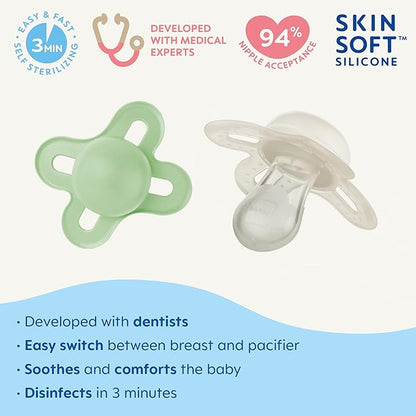 MAM Original Start Newborn Baby Pacifier, Best Pacifier for Breastfed Babies 0-3 Months, 2 Count 1)