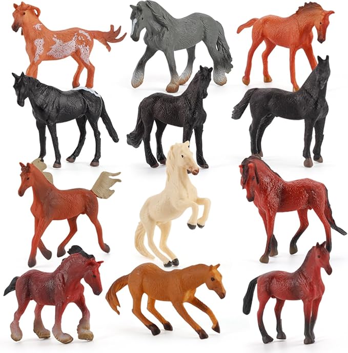 Horse Figurines Toys Set Farm Animal Realistic Plastic Horse Figures