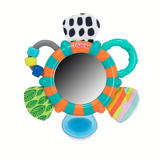 Nuby Look-at-Me Mirror Teether Toy, Teal/Orange Koala