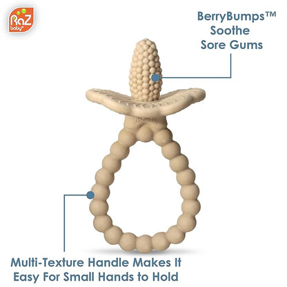RaZbaby Silicone Baby Teether, BerryBumps Textured Silicone Soothes Babies??Sore Gums