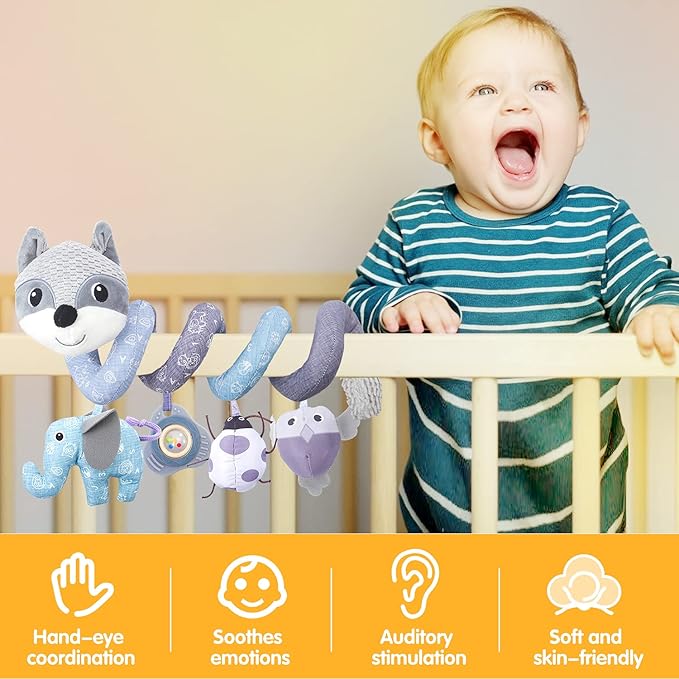Car Seat Toys, Infant Baby Spiral Activity Hanging Toys