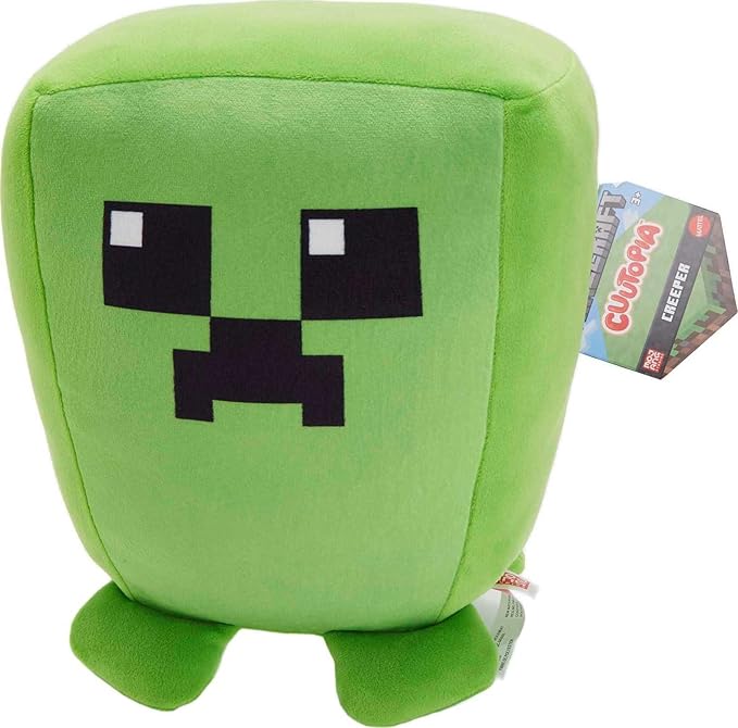 Minecraft Cuutopia 10-in Creeper Plush Character, Soft Rounded Pillow Doll 3 Years