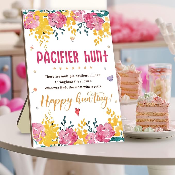 Baby Pacifier Hunt Game, Funny Baby Shower Games Set 50 Mini