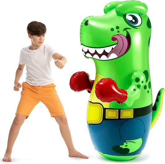 JOYIN Inflatable T-Rex Dinosaur Bopper 47 Inches, Bop Bag Inflatable Punching Toy