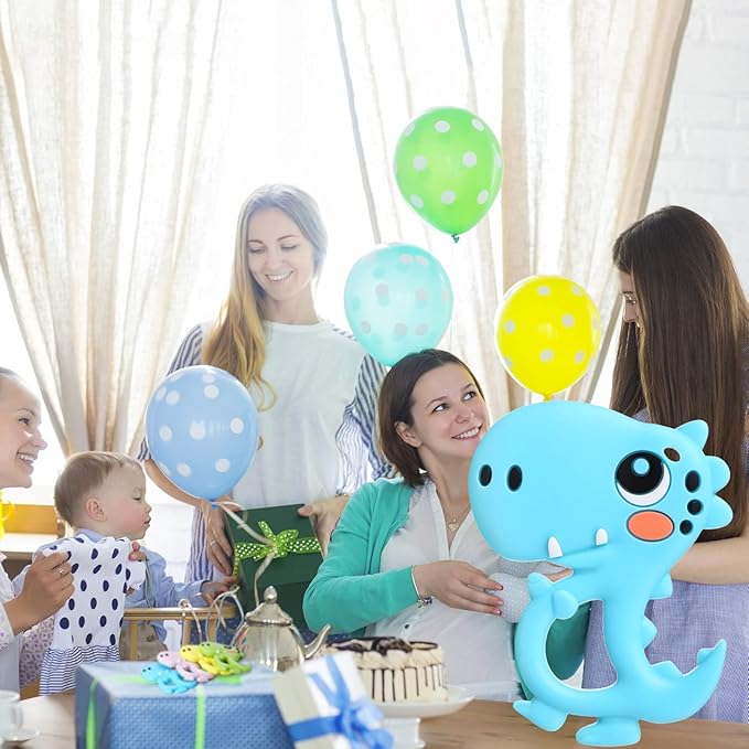 Baby Teething Toys Silicone Dinosaur Baby Teethers for Babies 0-6, 6-12 Months