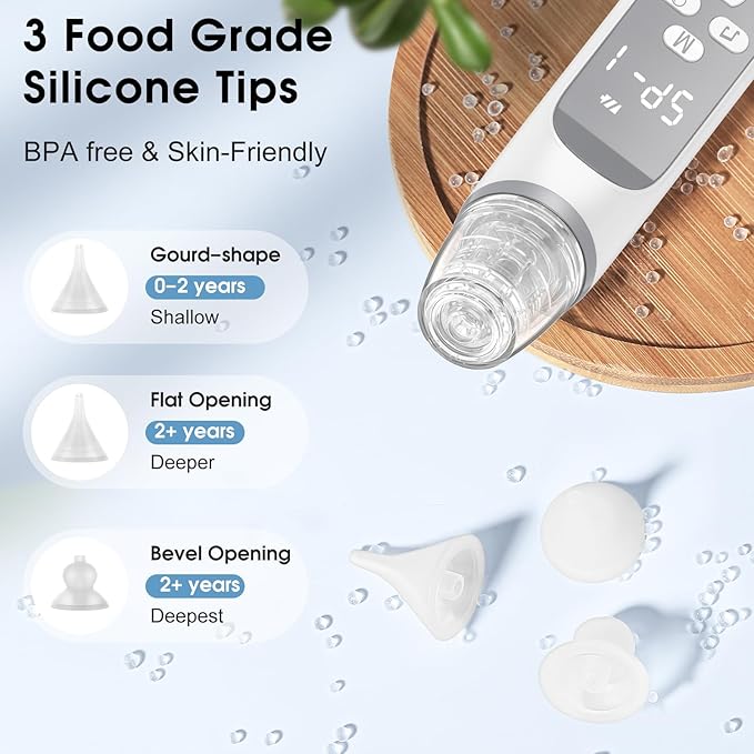 Electric Nasal Aspirator for Baby - Baby Nose Sucker, Snot Booger Mucus Remover for Baby Toddler Infant Newborn Kid 3 Suction
