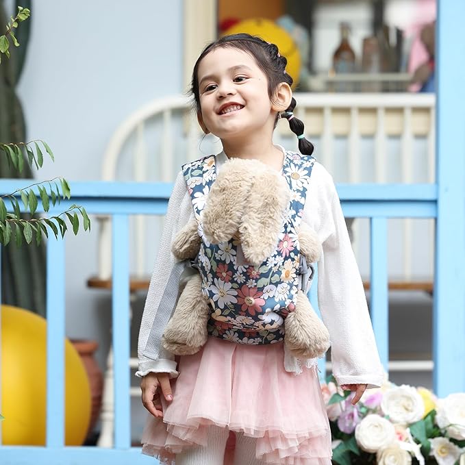 GAGAKU Baby Doll Carrier Kids Toy Baby Carrier Dolls Toy Baby Doll Sling Reborn Baby Doll Carrier with Adjustable Straps for Stuffed Animal Doll Accessories - Gray