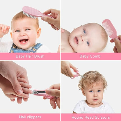 Baby Healthcare and Grooming Kit 18 in 1 Baby Electric Nail Trimmer Set Lupantte Nursery Care Kit, Toddler Nail Clippers, Medicine Dispenser, Infant Comb, Brush, etc. Baby Registry Gift
