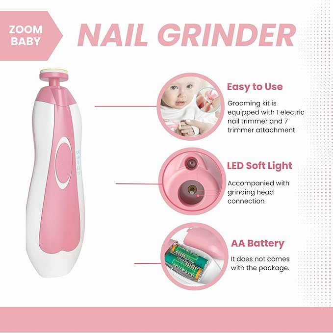24 in 1 Baby Health Care and Grooming Kit - Newborn Essentials, Baby Must Haves for Boys & Girls, New Baby Gift Includes Electric Nail Trimmer Baby Nasal Aspirator (Pink)